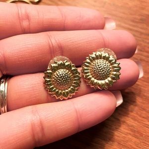 🌻 Gold Plated Sunflower Earrings